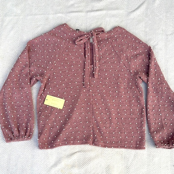 Flower and feather tie sweater - Picture 2 of 4